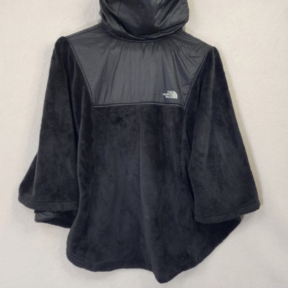 Soft Cozy Chic The North Face Fleece Oso Poncho Jacket Black S/P Hood Pockets - Picture 6 of 6